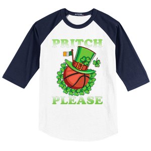 Pritch Please Funny Basketball St PatrickS Day Baseball Sleeve Shirt