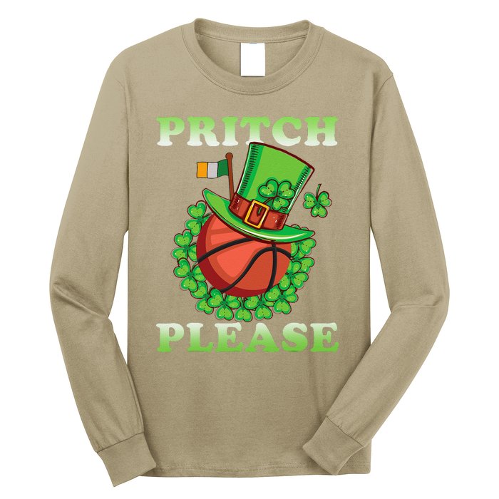 Pritch Please Funny Basketball St PatrickS Day Long Sleeve Shirt