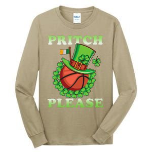 Pritch Please Funny Basketball St PatrickS Day Tall Long Sleeve T-Shirt