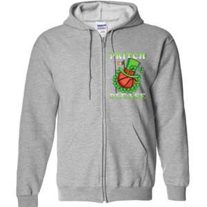 Pritch Please Funny Basketball St PatrickS Day Full Zip Hoodie