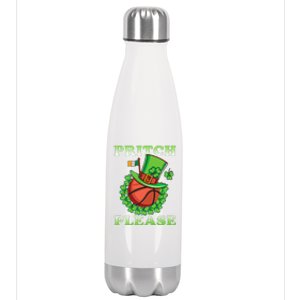 Pritch Please Funny Basketball St PatrickS Day Stainless Steel Insulated Water Bottle