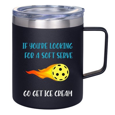 Pickelball Pun Funny Gift For Pickleball Lovers & Players 12oz Stainless Steel Coffee Mug
