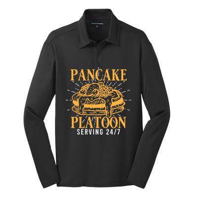 Pancake Platoon Football Line Great Gift Silk Touch Performance Long Sleeve Polo