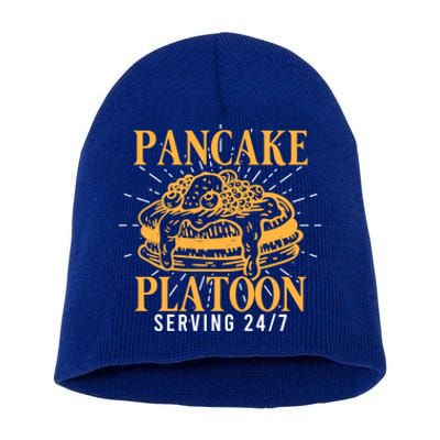 Pancake Platoon Football Line Great Gift Short Acrylic Beanie