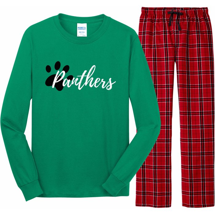 Panther Pride For Sports Fan School Spirit Long Sleeve Pajama Set