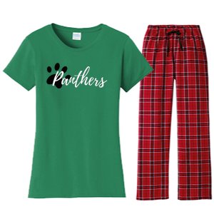 Panther Pride For Sports Fan School Spirit Women's Flannel Pajama Set