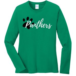 Panther Pride For Sports Fan School Spirit Ladies Long Sleeve Shirt