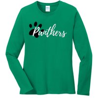 Panther Pride For Sports Fan School Spirit Ladies Long Sleeve Shirt