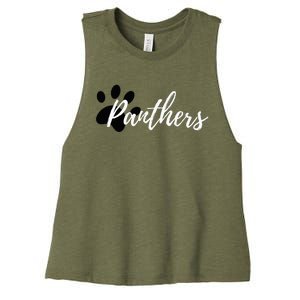 Panther Pride For Sports Fan School Spirit Women's Racerback Cropped Tank