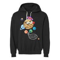 Pluto Planet Funny Space Cartoon Planets Never Forget Pluto Gift Garment-Dyed Fleece Hoodie