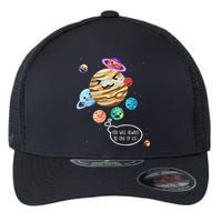 Pluto Planet Funny Space Cartoon Planets Never Forget Pluto Gift Flexfit Unipanel Trucker Cap