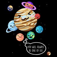 Pluto Planet Funny Space Cartoon Planets Never Forget Pluto Gift Flexfit Unipanel Trucker Cap