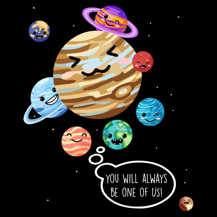 Pluto Planet Funny Space Cartoon Planets Never Forget Pluto Gift Flexfit Unipanel Trucker Cap