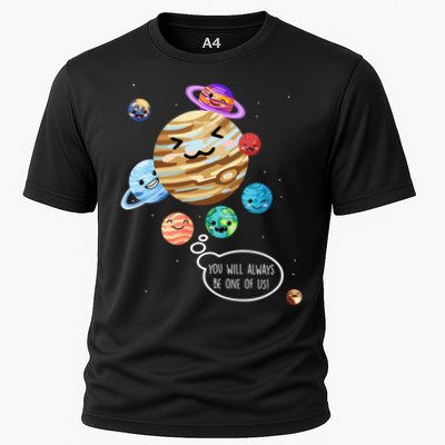 Pluto Planet Funny Space Cartoon Planets Never Forget Pluto Gift Performance Shirt