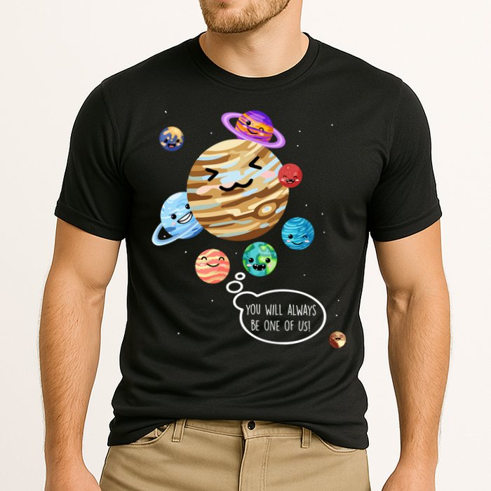 Pluto Planet Funny Space Cartoon Planets Never Forget Pluto Gift Performance Shirt