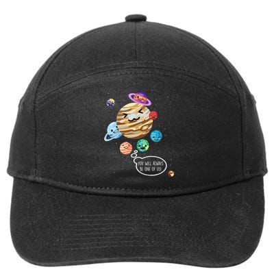 Pluto Planet Funny Space Cartoon Planets Never Forget Pluto Gift 7-Panel Snapback Hat
