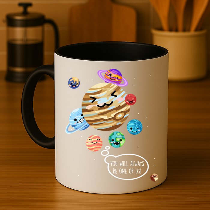 Pluto Planet Funny Space Cartoon Planets Never Forget Pluto Gift Mug