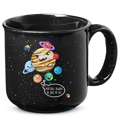 Pluto Planet Funny Space Cartoon Planets Never Forget Pluto Gift 15oz Campfire Ceramic Mug