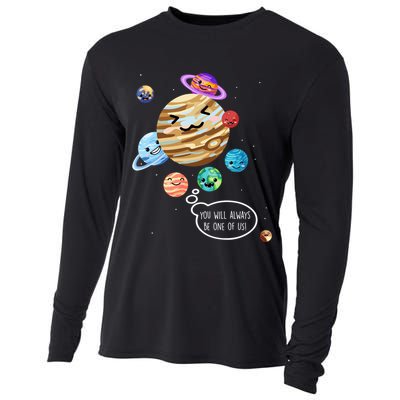 Pluto Planet Funny Space Cartoon Planets Never Forget Pluto Gift Cooling Performance Long Sleeve Crew