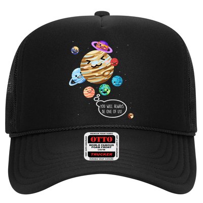 Pluto Planet Funny Space Cartoon Planets Never Forget Pluto Gift Trucker Hat