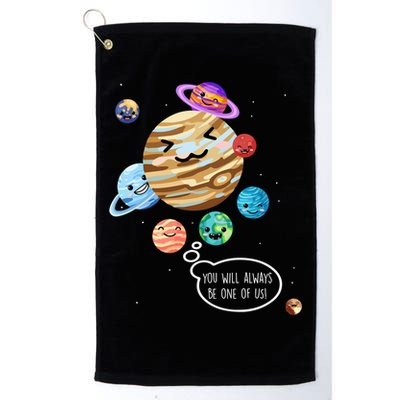 Pluto Planet Funny Space Cartoon Planets Never Forget Pluto Gift Golf Towel