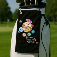 Pluto Planet Funny Space Cartoon Planets Never Forget Pluto Gift Golf Towel