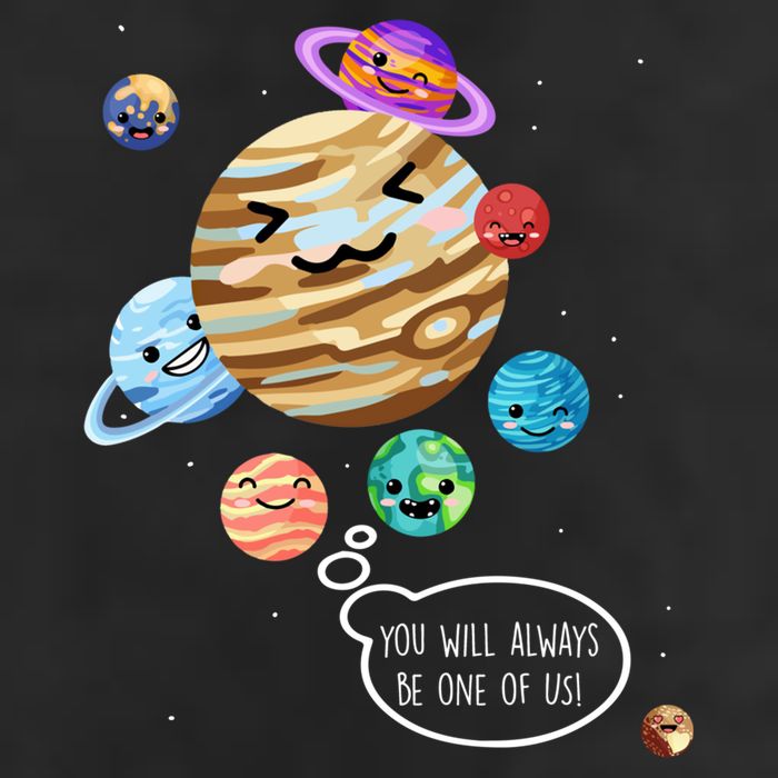 Pluto Planet Funny Space Cartoon Planets Never Forget Pluto Gift Golf Towel
