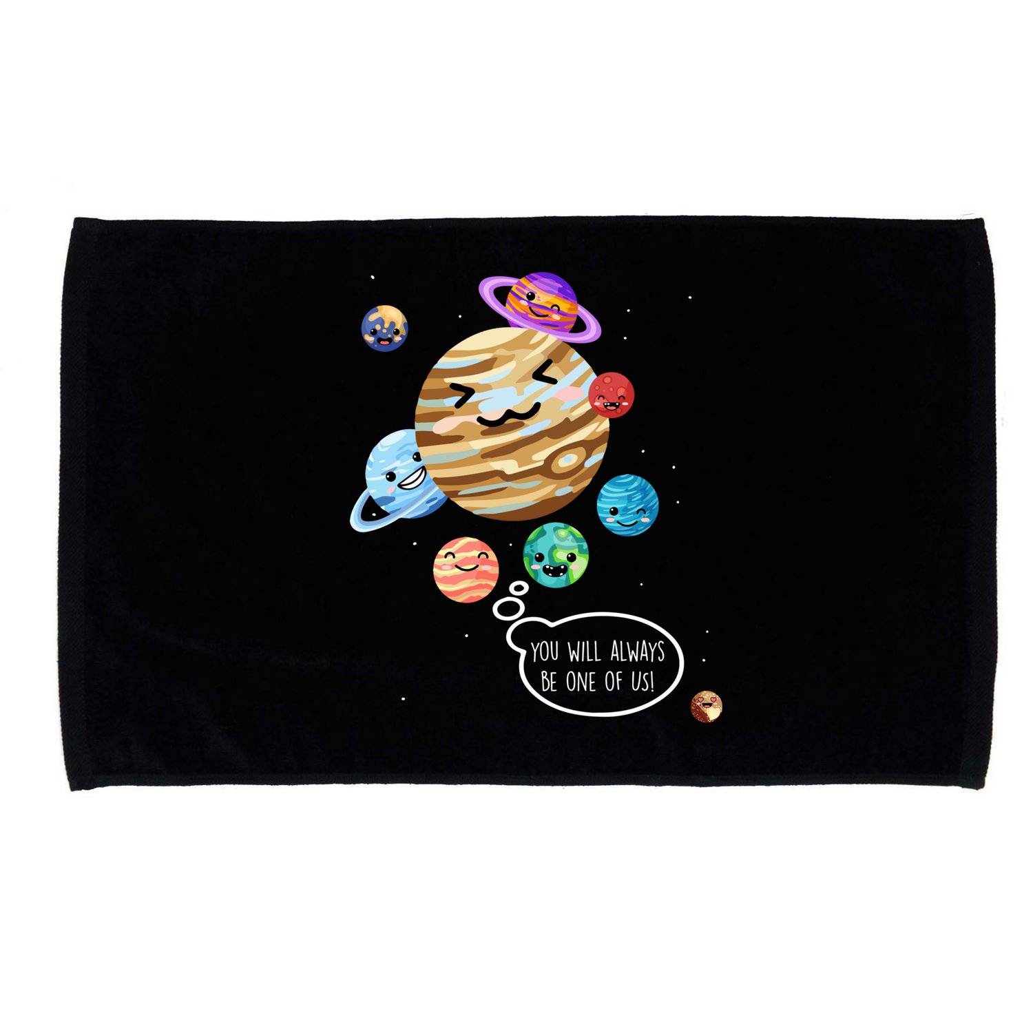 Pluto Planet Funny Space Cartoon Planets Never Forget Pluto Gift Microfiber Hand Towel