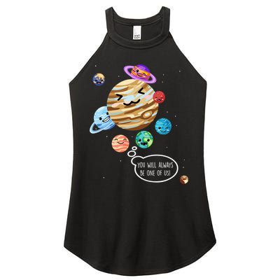 Pluto Planet Funny Space Cartoon Planets Never Forget Pluto Gift Women's Perfect Tri Rocker Tank