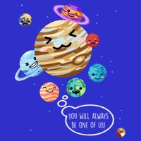 Pluto Planet Funny Space Cartoon Planets Never Forget Pluto Gift Apron