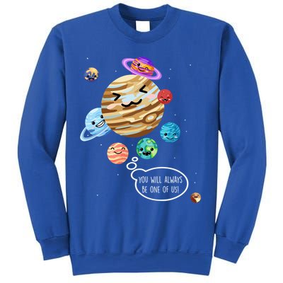Pluto Planet Funny Space Cartoon Planets Never Forget Pluto Gift Sweatshirt