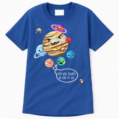 Pluto Planet Funny Space Cartoon Planets Never Forget Pluto Gift Tall T-Shirt