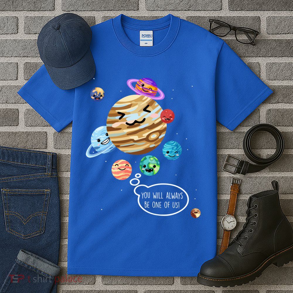 Pluto Planet Funny Space Cartoon Planets Never Forget Pluto Gift Tall T-Shirt
