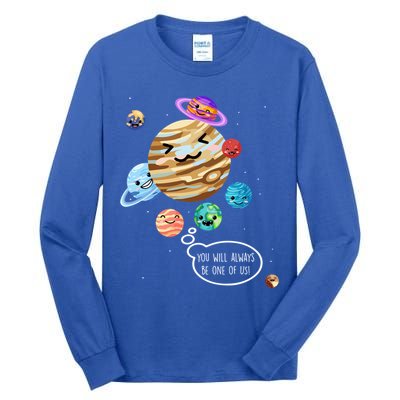 Pluto Planet Funny Space Cartoon Planets Never Forget Pluto Gift Tall Long Sleeve T-Shirt