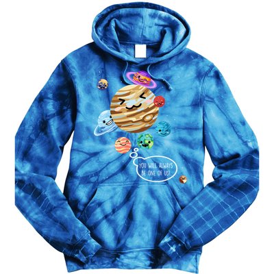 Pluto Planet Funny Space Cartoon Planets Never Forget Pluto Gift Tie Dye Hoodie