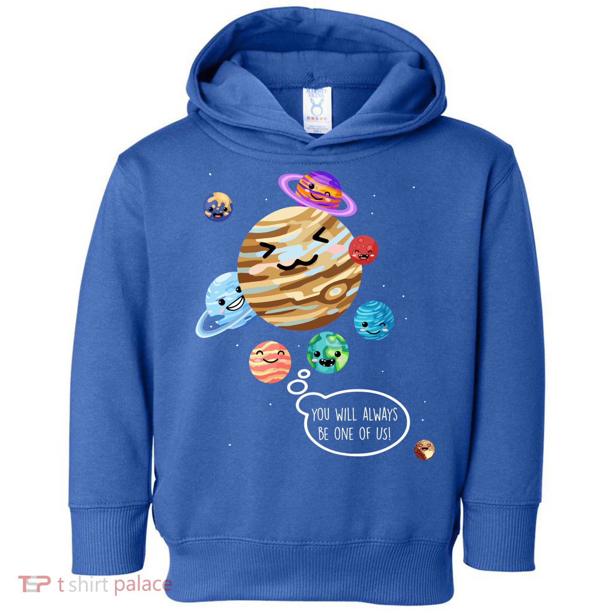 Pluto Planet Funny Space Cartoon Planets Never Forget Pluto Gift Toddler Hoodie