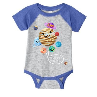 Pluto Planet Funny Space Cartoon Planets Never Forget Pluto Gift Infant Baby Jersey Bodysuit