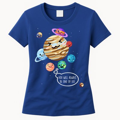 Pluto Planet Funny Space Cartoon Planets Never Forget Pluto Gift Womens T-Shirt