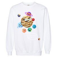 Pluto Planet Funny Space Cartoon Planets Never Forget Pluto Gift Garment-Dyed Sweatshirt