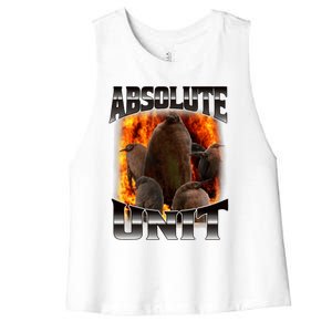 Pesto Penguin Funny Absolute Unit Bootleg Rap Fire Women's Racerback Cropped Tank