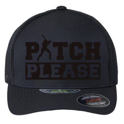 Pitch Please Funny Baseball Flexfit Unipanel Trucker Cap
