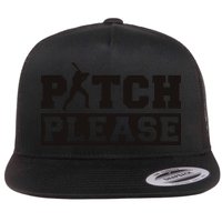 Pitch Please Funny Baseball Flat Bill Trucker Hat