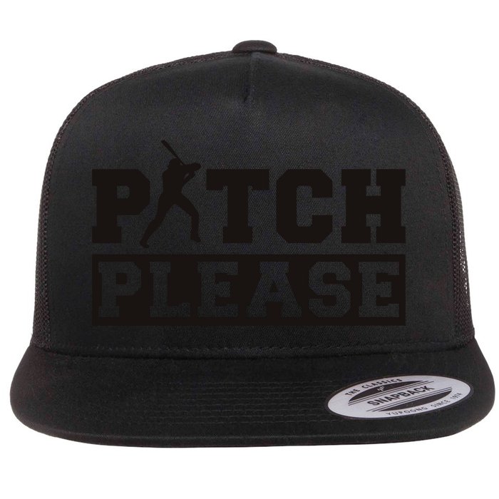 Pitch Please Funny Baseball Flat Bill Trucker Hat