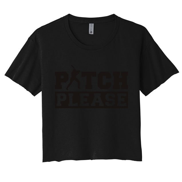 Pitch Please Funny Baseball Crop Top