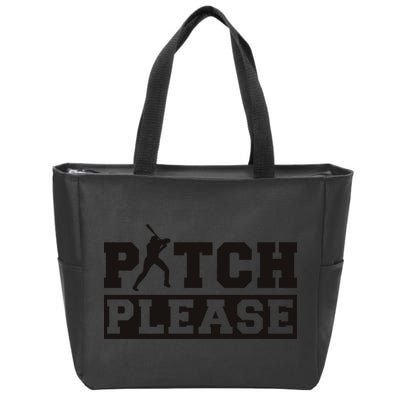 Pitch Please Funny Baseball Zip Tote Bag
