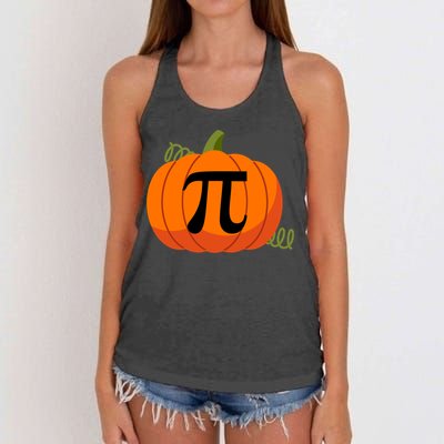 Pumpkin Pi Funny Thanksgiving Math Puns Favorite Pie Pi Day Gift Women's Knotted Racerback Tank