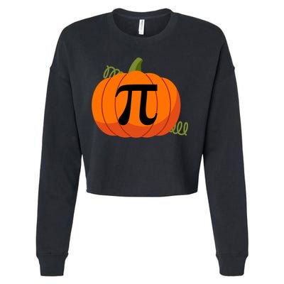 Pumpkin Pi Funny Thanksgiving Math Puns Favorite Pie Pi Day Gift Cropped Pullover Crew