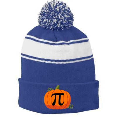 Pumpkin Pi Funny Thanksgiving Math Puns Favorite Pie Pi Day Gift Stripe Pom Pom Beanie