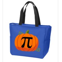 Pumpkin Pi Funny Thanksgiving Math Puns Favorite Pie Pi Day Gift Zip Tote Bag