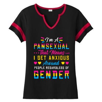 Pansexual Pride Flag Lgbtq Nonbinary Genderfluid Clothing Gift Ladies Halftime Notch Neck Tee